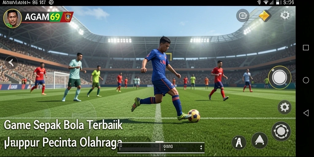 Screenshot AGAM69 yang menunjukkan aksi permainan sepak bola yang mendebarkan.