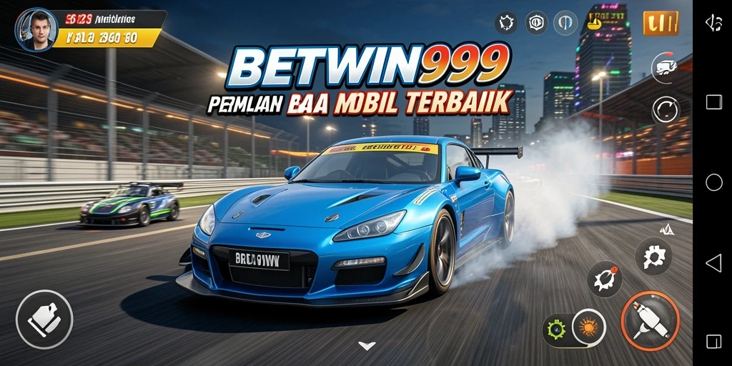 Tangkapan layar menunjukkan aksi balap yang mendebarkan di BETWIN999.