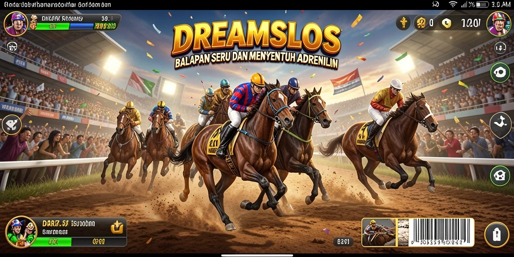 Tampilan gameplay seru dari DREAMSLOTS dengan balapan yang mendebarkan.
