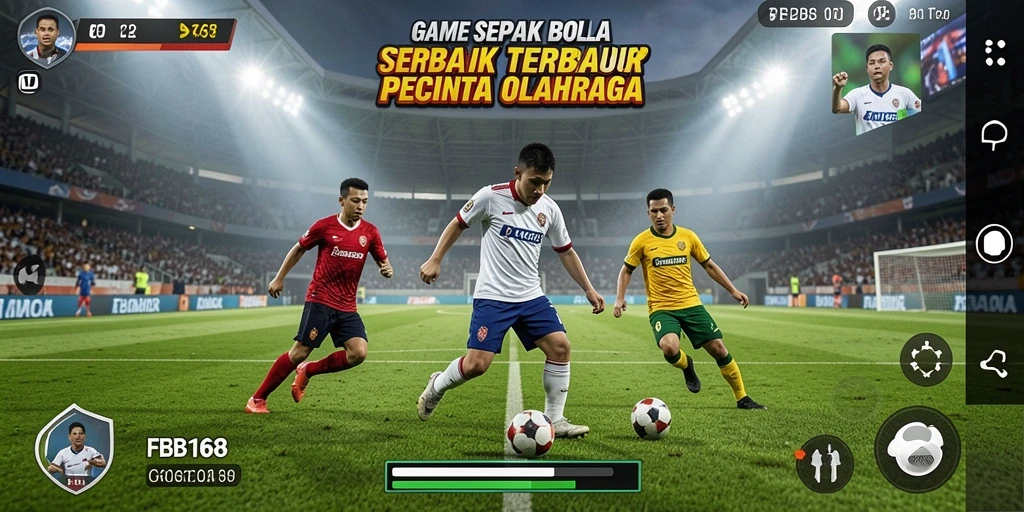 Screenshot FB168 menampilkan aksi mendebarkan dalam permainan sepak bola.