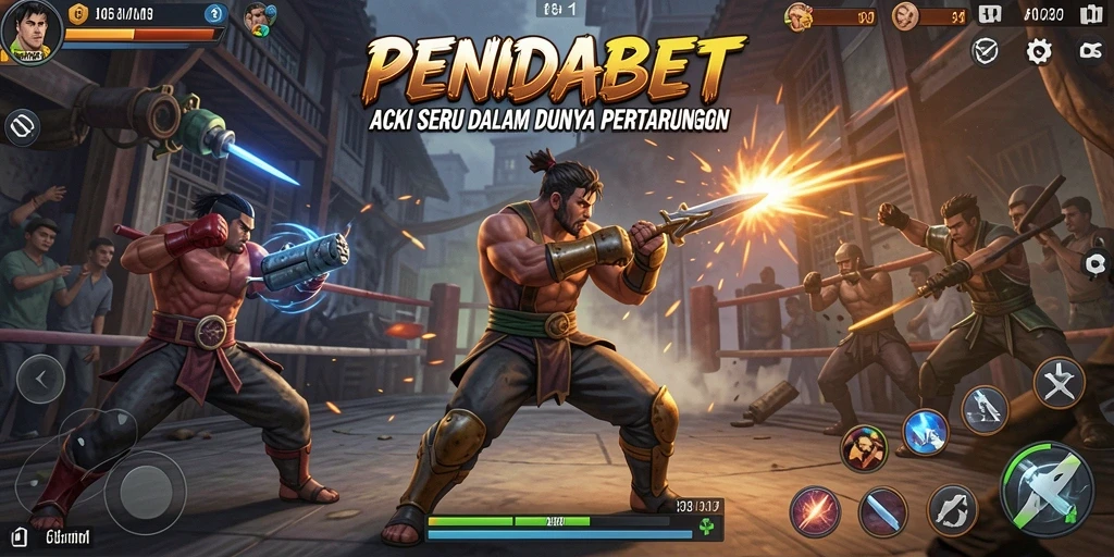 Screenshot gameplay PENIDABET menunjukkan aksi pertarungan yang mendebarkan.