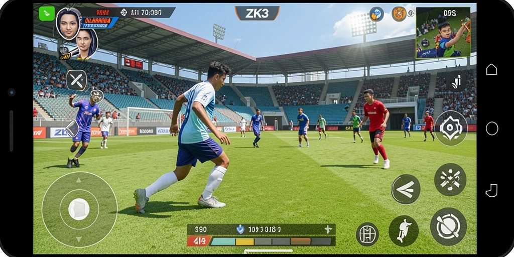 Tampilan gameplay ZK3 yang seru dan interaktif dalam olahraga.